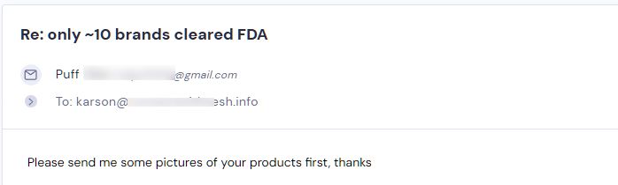 Retailer reply from Sesh Products